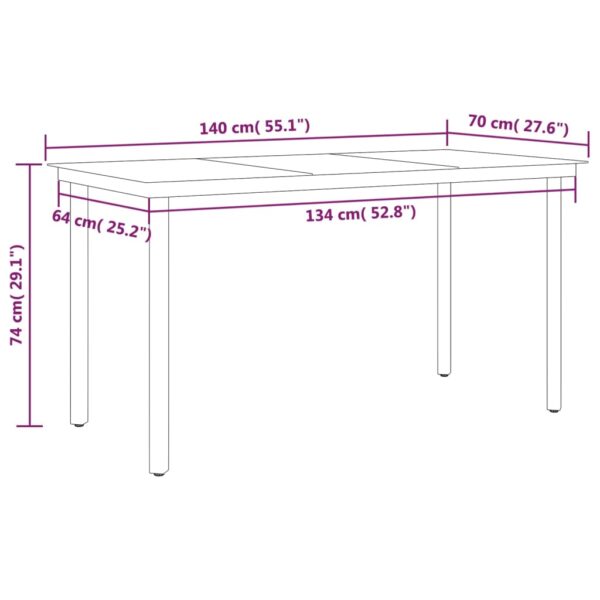 vidaXL 5 Piece Patio Dining Set Black - Image 8