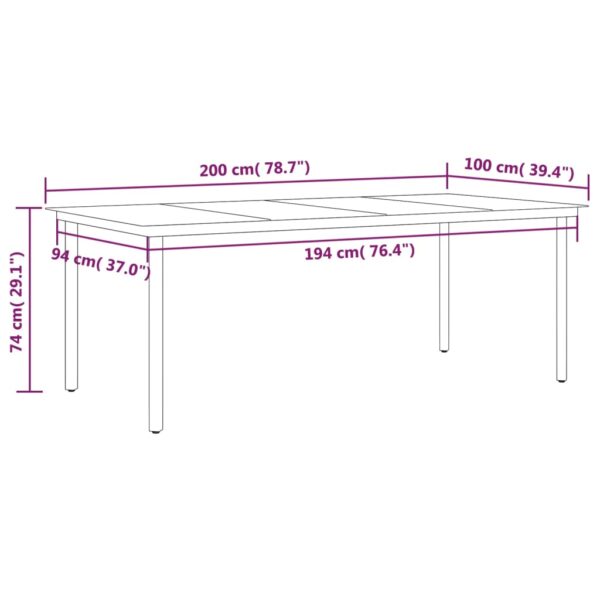 vidaXL 7 Piece Patio Dining Set Black - Image 8