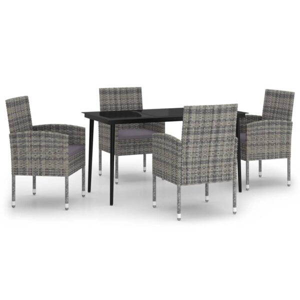 vidaXL 5 Piece Patio Dining Set Anthracite - Image 2