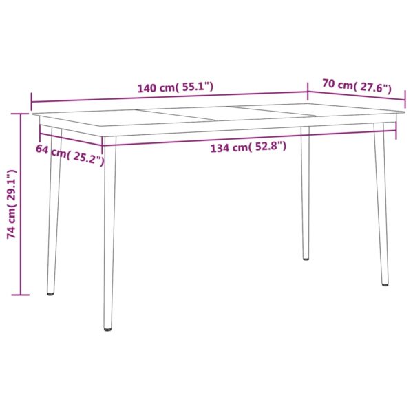 vidaXL 5 Piece Patio Dining Set Anthracite - Image 8