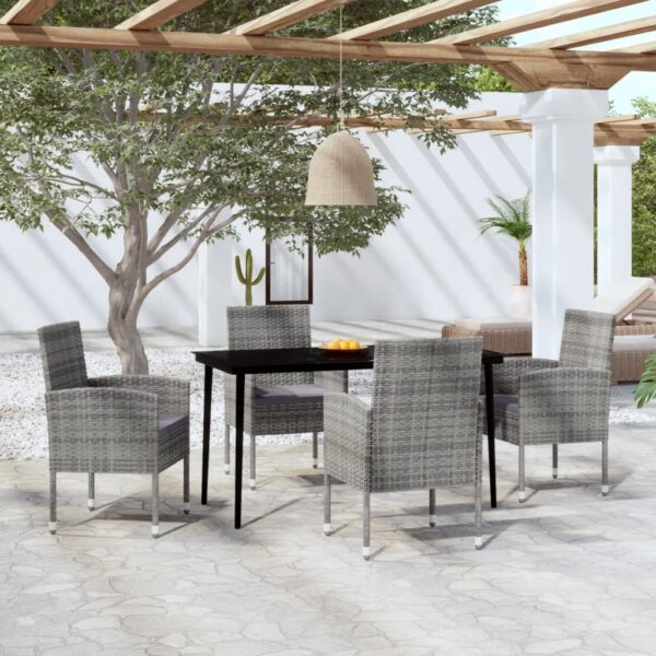 vidaXL 5 Piece Patio Dining Set Anthracite