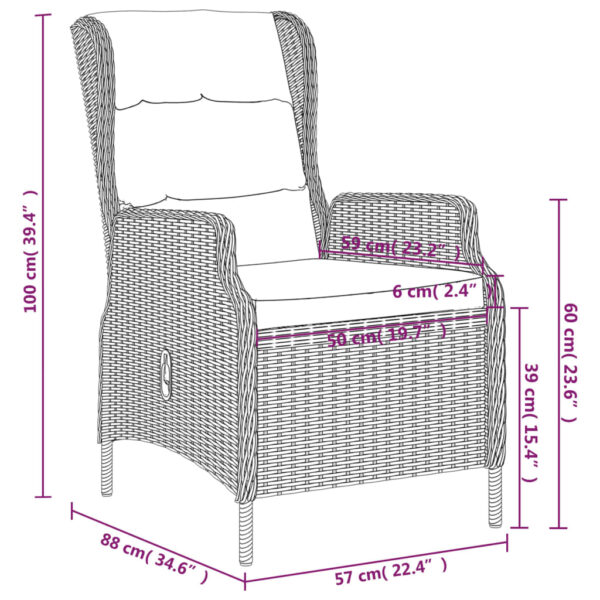 vidaXL 5 Piece Patio Dining Set Dark Gray - Image 7