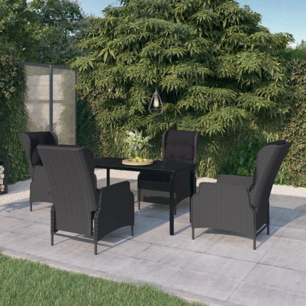 vidaXL 5 Piece Patio Dining Set Dark Gray