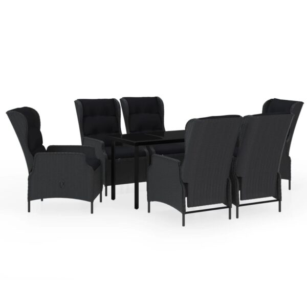 vidaXL 7 Piece Patio Dining Set Dark Gray - Image 2