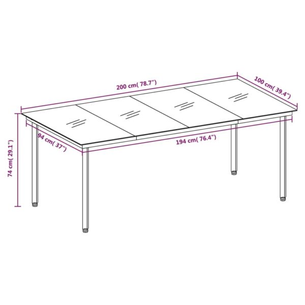 vidaXL 7 Piece Patio Dining Set Dark Gray - Image 8