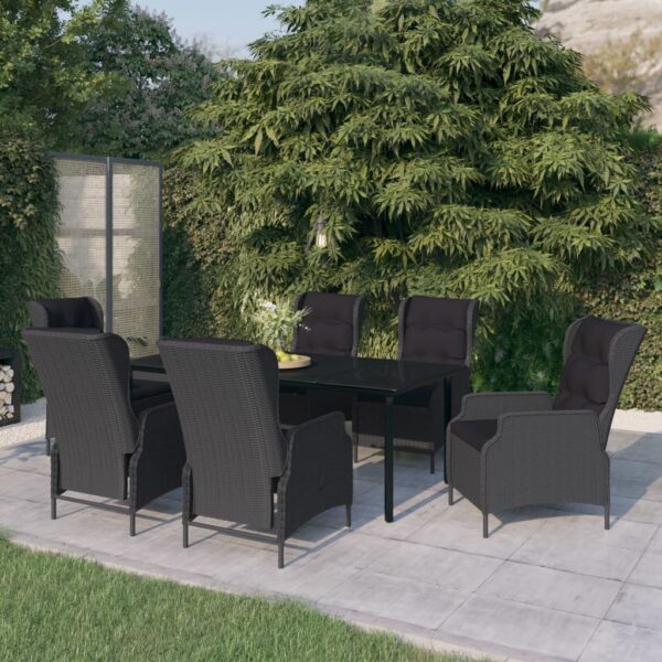 vidaXL 7 Piece Patio Dining Set Dark Gray