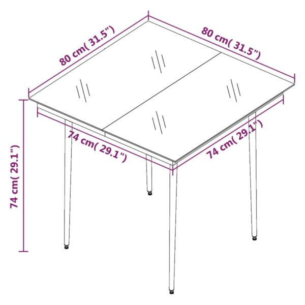 vidaXL 5 Piece Patio Dining Set Dark Gray - Image 8