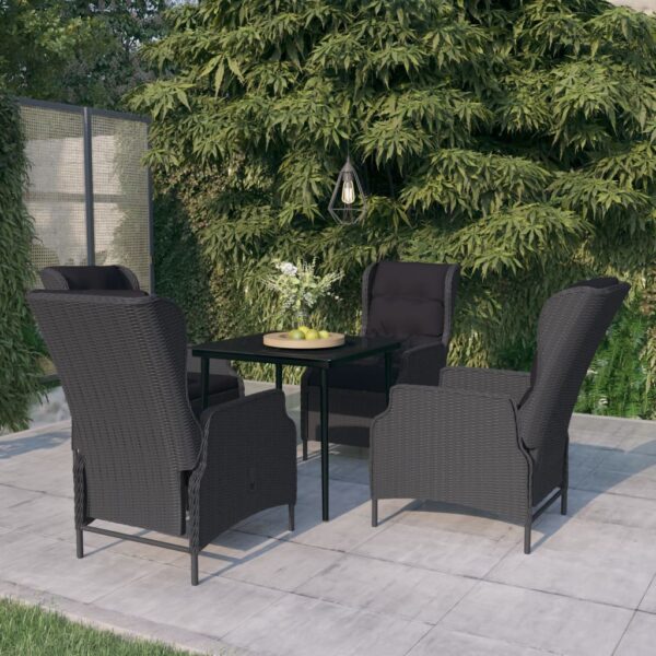 vidaXL 5 Piece Patio Dining Set Dark Gray