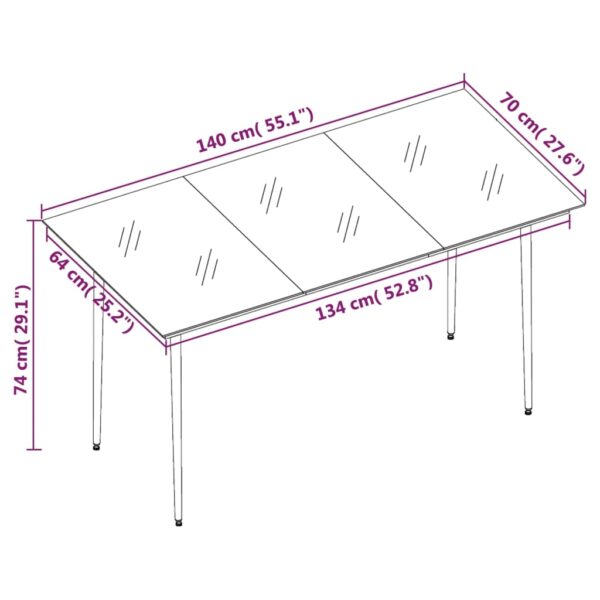 vidaXL 5 Piece Patio Dining Set Dark Gray - Image 8