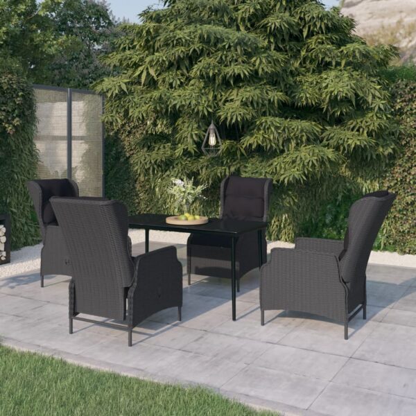 vidaXL 5 Piece Patio Dining Set Dark Gray