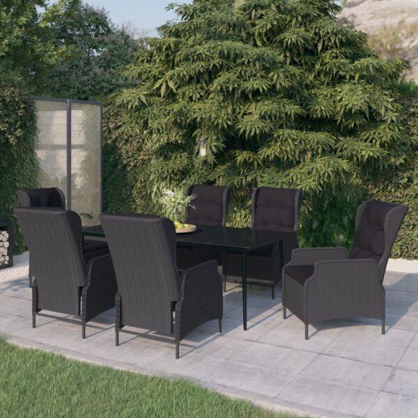 vidaXL 7 Piece Patio Dining Set Dark Gray