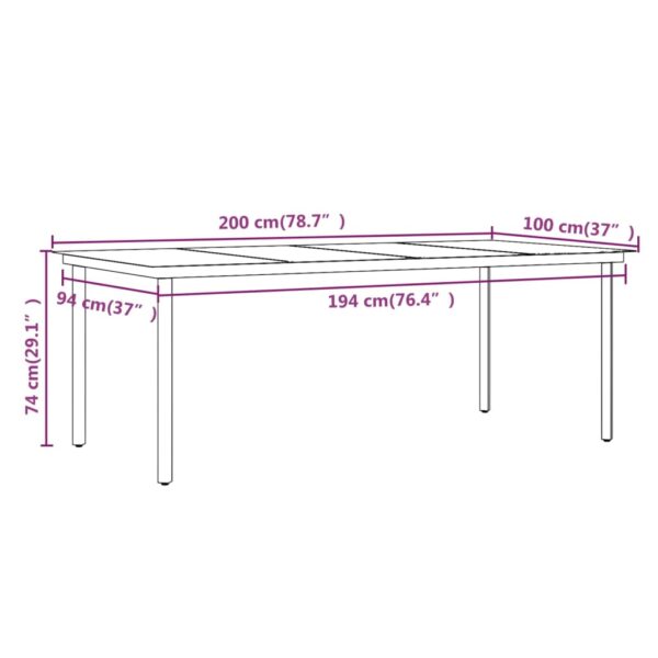 vidaXL 9 Piece Patio Dining Set with Cushions Poly Rattan and Glass - Image 8