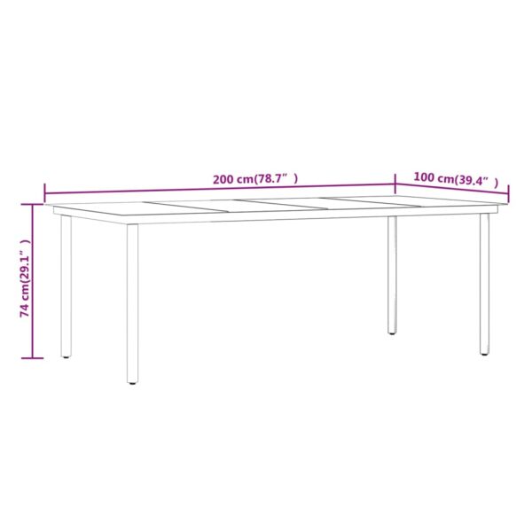 vidaXL 7 Piece Patio Dining Set with Cushions Poly Rattan and Glass - Image 8