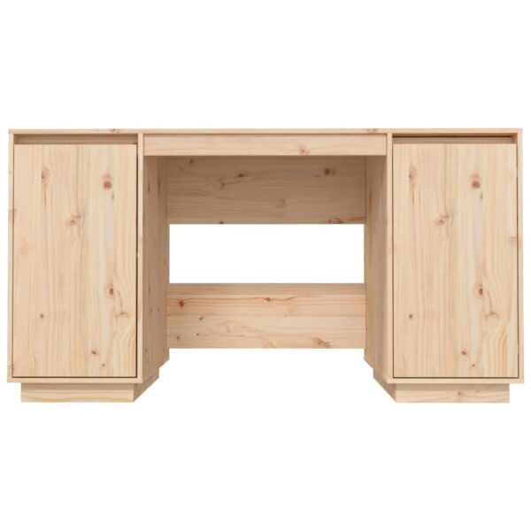 vidaXL Desk 55.1"x19.7"x29.5" Solid Wood Pine - Image 6