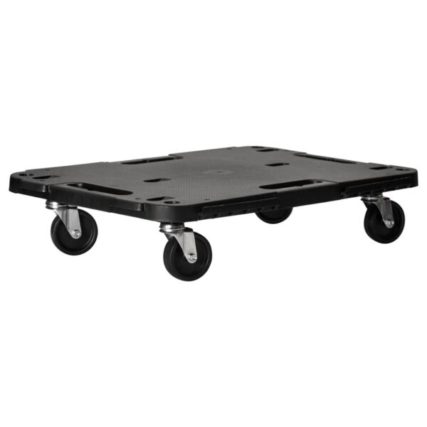 vidaXL Transport Trolley Black 22.8"x15"x4.7" PP - Image 2