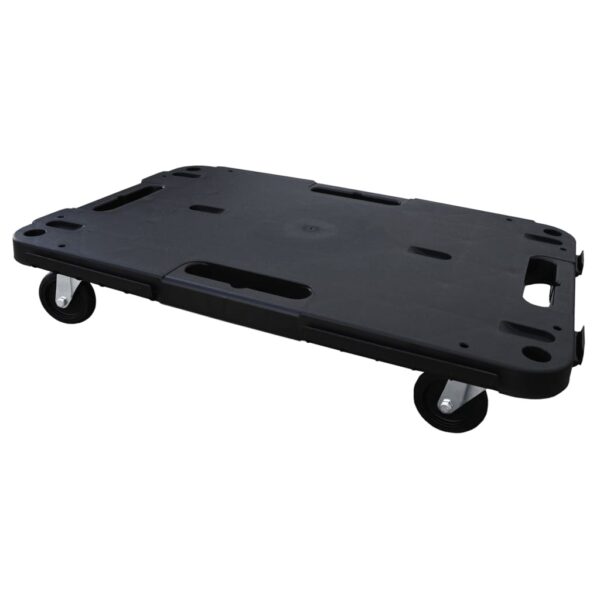 vidaXL Transport Trolley Black 22.8"x15"x4.7" PP - Image 4