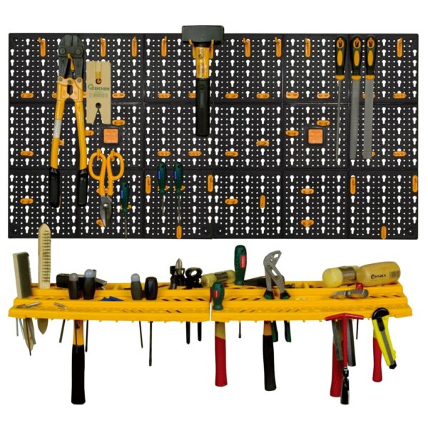 vidaXL Tool Wall 19.7"x39.4" 50 Hooks PP - Image 5