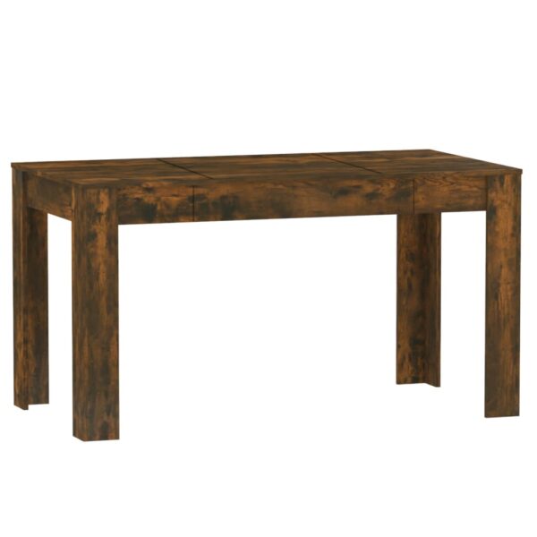 vidaXL Dining Table Smoked Oak 55.1"x29.3"x29.9" Engineered Wood - Image 2