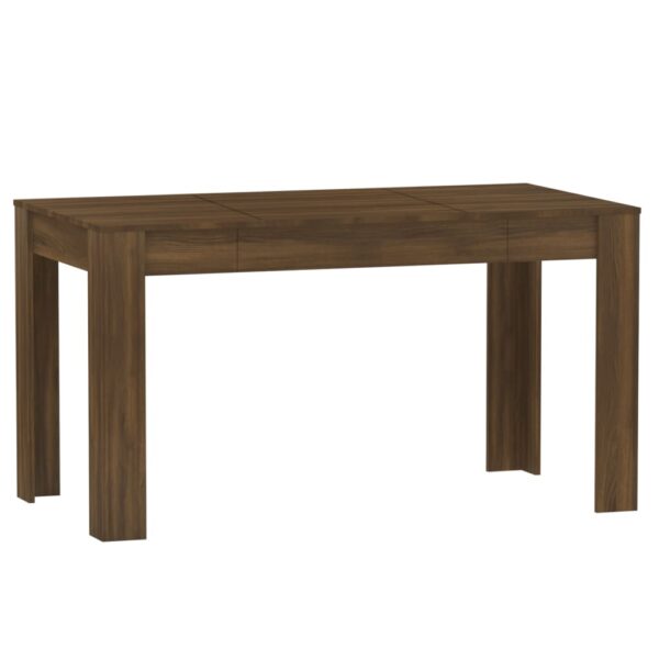 vidaXL Dining Table Brown Oak 55.1"x29.3"x29.9" Engineered Wood - Image 2