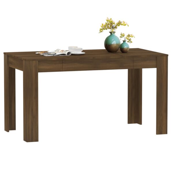 vidaXL Dining Table Brown Oak 55.1"x29.3"x29.9" Engineered Wood - Image 6