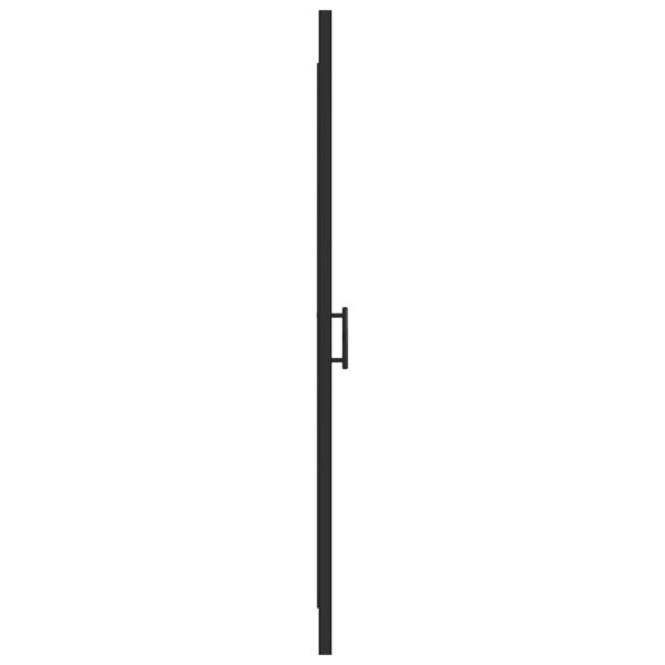 vidaXL Shower Door 31.9"x76.8" Half Frosted Tempered Glass Black - Image 4