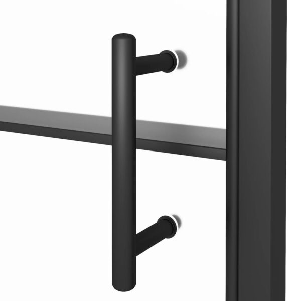 vidaXL Shower Door 39.4"x70.1" Half Frosted Tempered Glass Black - Image 6