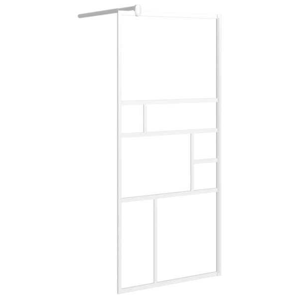 vidaXL Walk-in Shower Wall 31.5"x76.8" ESG Glass White - Image 2