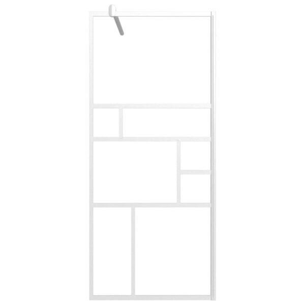 vidaXL Walk-in Shower Wall 31.5"x76.8" ESG Glass White - Image 3