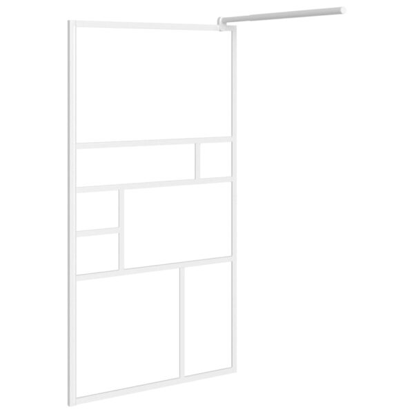 vidaXL Walk-in Shower Wall 31.5"x76.8" ESG Glass White - Image 4