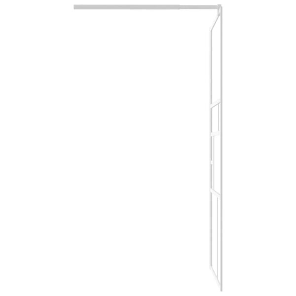 vidaXL Walk-in Shower Wall 31.5"x76.8" ESG Glass White - Image 5