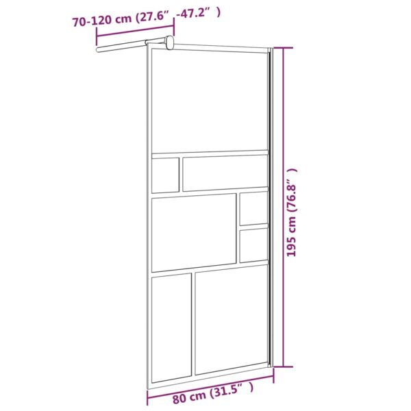 vidaXL Walk-in Shower Wall 31.5"x76.8" ESG Glass White - Image 7