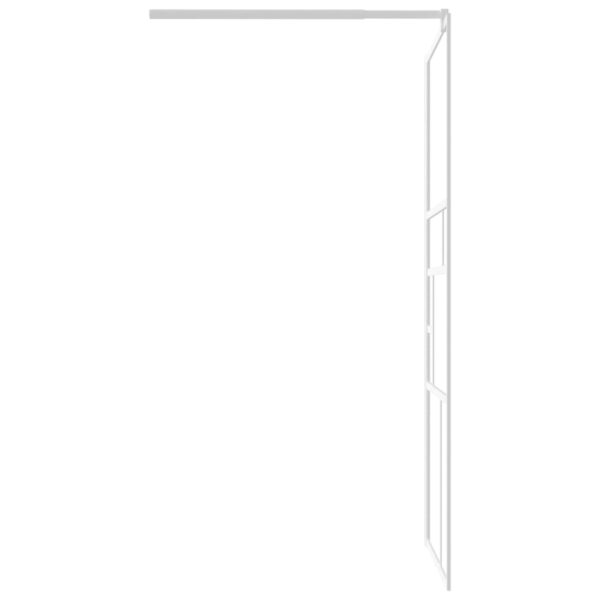 vidaXL Walk-in Shower Wall 35.4"x76.8" ESG Glass White - Image 5