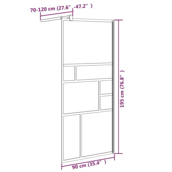 vidaXL Walk-in Shower Wall 35.4"x76.8" ESG Glass White - Image 7