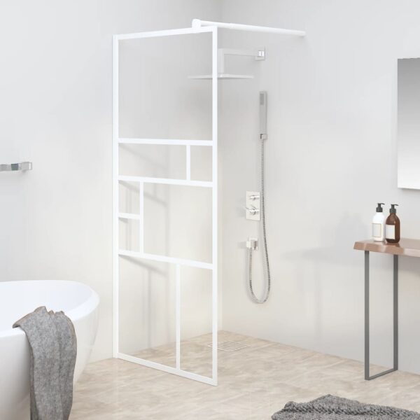 vidaXL Walk-in Shower Wall 35.4"x76.8" ESG Glass White