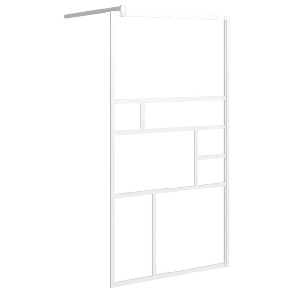 vidaXL Walk-in Shower Wall 45.3"x76.8" ESG Glass White - Image 2