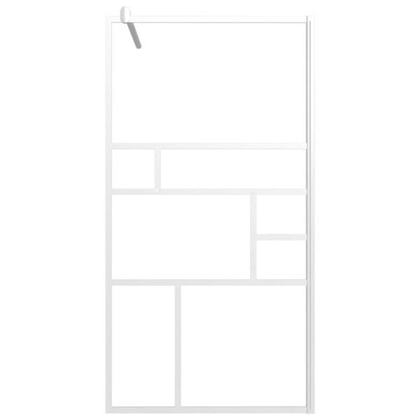 vidaXL Walk-in Shower Wall 45.3"x76.8" ESG Glass White - Image 3