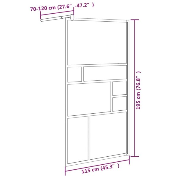 vidaXL Walk-in Shower Wall 45.3"x76.8" ESG Glass White - Image 7