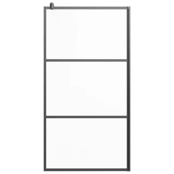 vidaXL Walk-in Shower Wall 39.4"x76.8" Frosted ESG Glass Black - Image 3