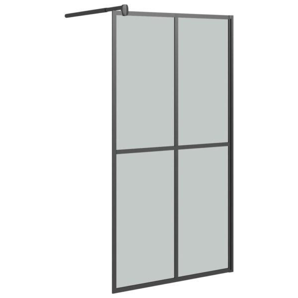 vidaXL Walk-in Shower Screen 39.4"x76.8" Dark Tempered Glass - Image 2