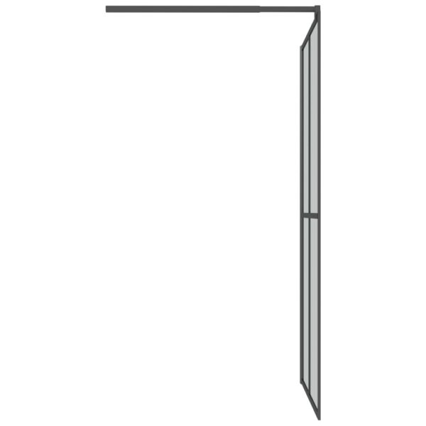 vidaXL Walk-in Shower Screen 39.4"x76.8" Dark Tempered Glass - Image 4