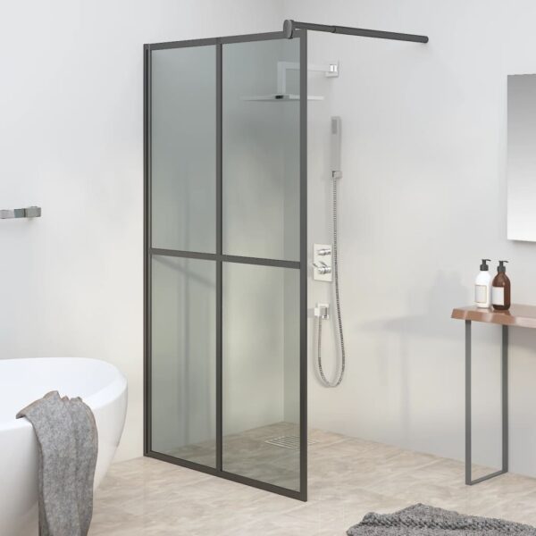 vidaXL Walk-in Shower Screen 39.4"x76.8" Dark Tempered Glass