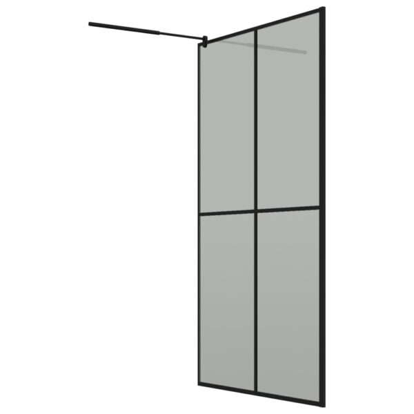 vidaXL Walk-in Shower Screen 46.5"x74.8" Dark Tempered Glass - Image 5