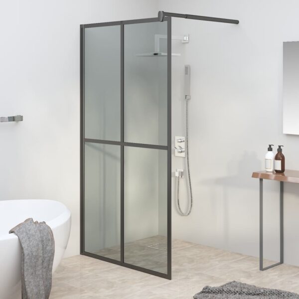 vidaXL Walk-in Shower Screen 46.5"x74.8" Dark Tempered Glass