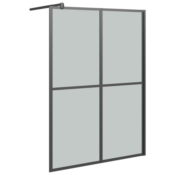 vidaXL Walk-in Shower Screen 55.1"x76.8" Dark Tempered Glass - Image 2