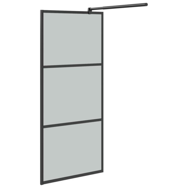 vidaXL Walk-in Shower Wall 31.5"x76.8" Dark ESG Glass Black - Image 4