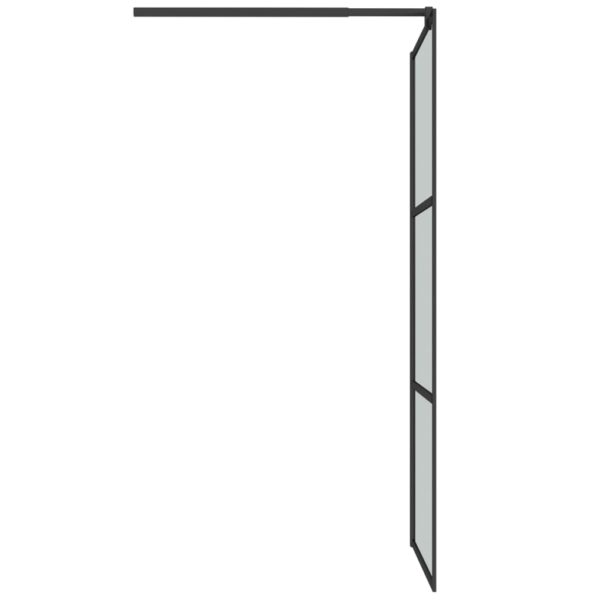 vidaXL Walk-in Shower Wall 31.5"x76.8" Dark ESG Glass Black - Image 5