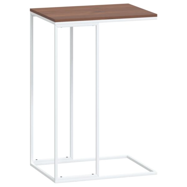 vidaXL Side Table White 15.7"x11.8"x23.2" Engineered Wood - Image 2