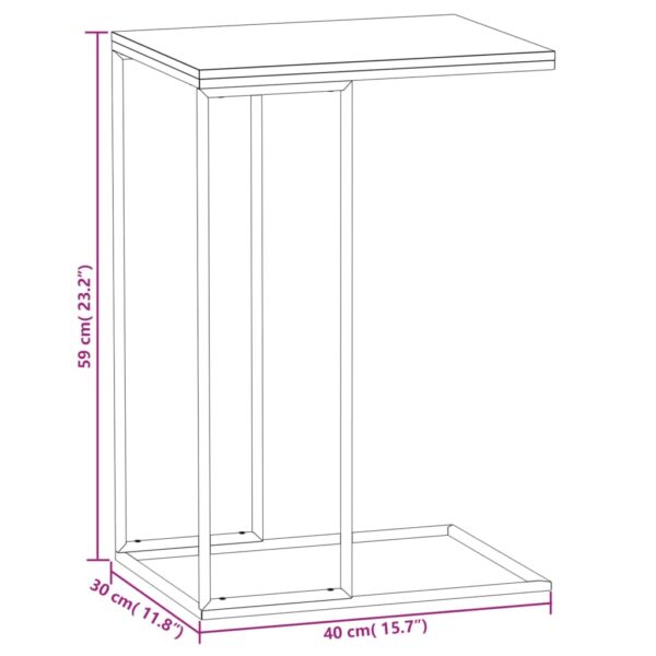 vidaXL Side Table White 15.7"x11.8"x23.2" Engineered Wood - Image 6