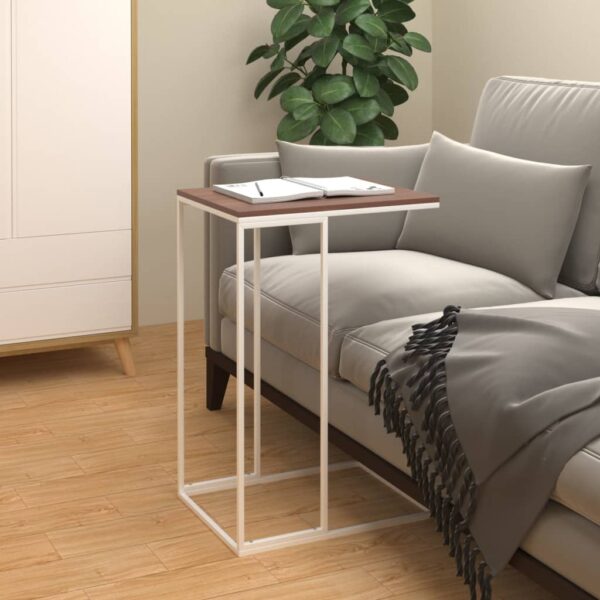 vidaXL Side Table White 15.7"x11.8"x23.2" Engineered Wood