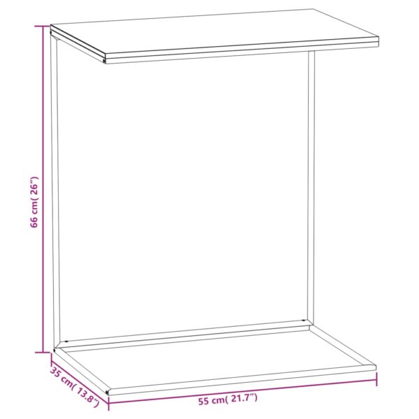 vidaXL Side Table White 21.7"x13.8"x26" Engineered Wood - Image 6